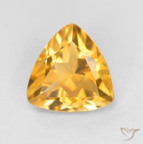 0.90ct Naturale Arancio Dorato Profondo Citrino, Taglio trillion, VS