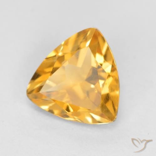 Citrino Arancio Dorato Profondo naturale da 0.90 ct, Taglio trillion, VS