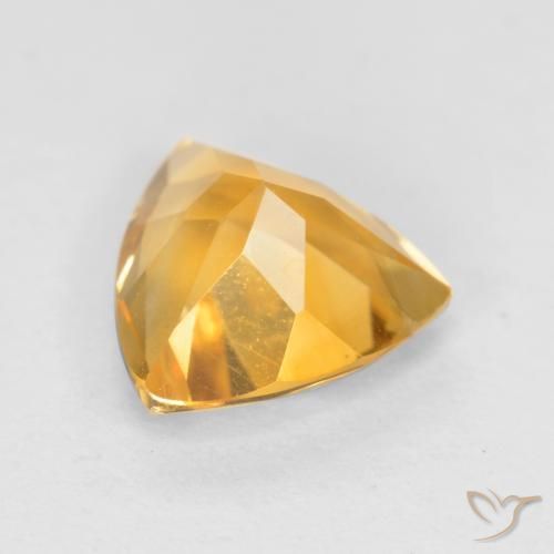 Citrino Arancio Dorato Profondo naturale da 0.90 ct, Taglio trillion, VS