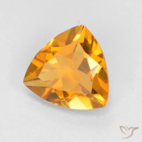 Citrino Arancio Scuro-Oro naturale da 0.88 ct, Taglio trillion, VS