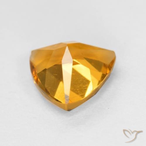 Citrino Arancio Scuro-Oro naturale da 0.88 ct, Taglio trillion, VS