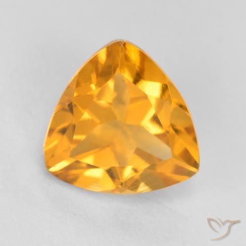 1.14ct Naturale Arancio intenso-OroG Citrino, Taglio trillion, VS