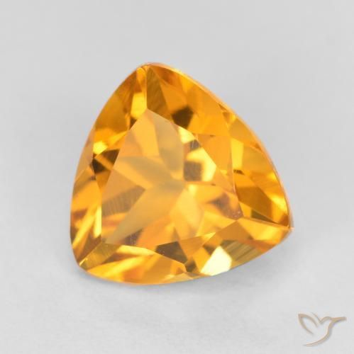 Citrino Arancio intenso-OroG naturale da 1.14 ct, Taglio trillion, VS