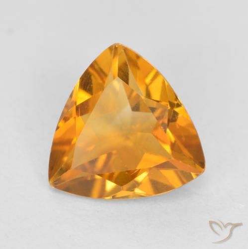 Citrino Arancio intenso-OroG naturale da 0.93 ct, Taglio trillion, VS