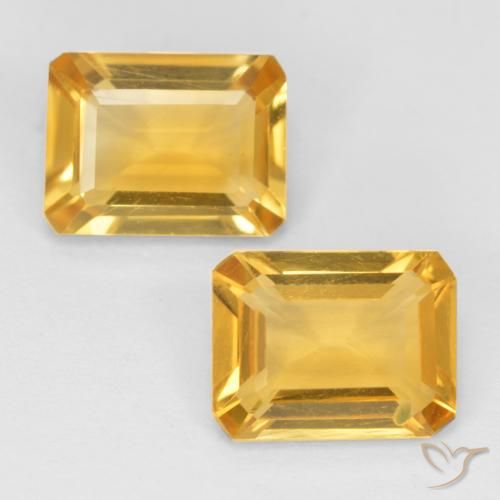 2.55ctw Naturale Arancio dorato Citrino, Taglio smeraldo, VVS-VS