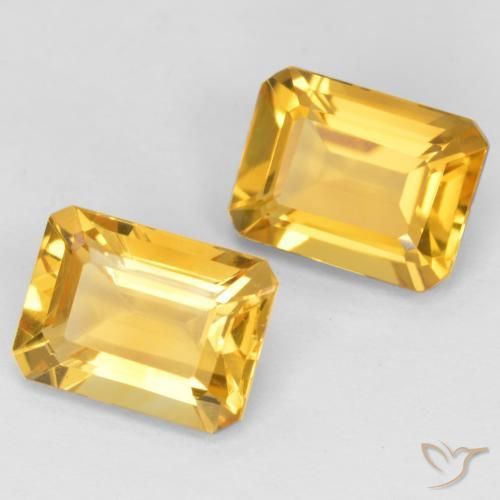 Gemme di Citrino Dorato medio naturale da 3.09 ct, Ottagonale / Taglio smeraldo, VVS-VS