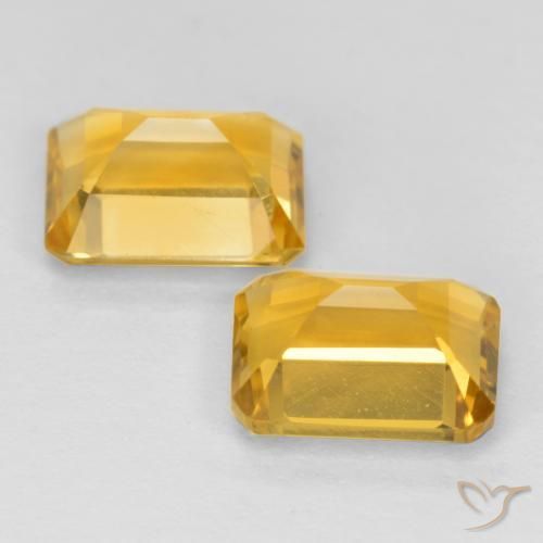 Gemme di Citrino Dorato medio naturale da 3.09 ct, Ottagonale / Taglio smeraldo, VVS-VS