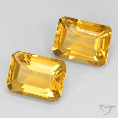 Gemme di Citrino Dorato naturale da 3.16 ct, Ottagonale / Taglio smeraldo, VVS-VS