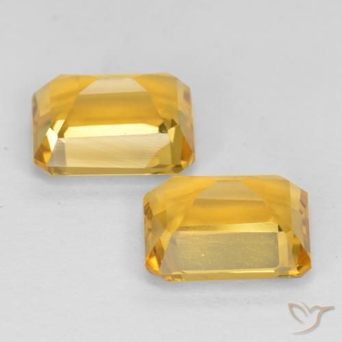 Gemme di Citrino Dorato naturale da 3.16 ct, Ottagonale / Taglio smeraldo, VVS-VS