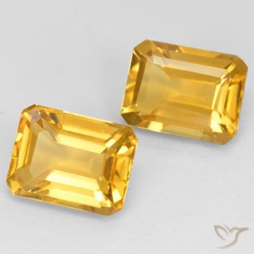 Gemme di Citrino Dorato medio-scuro naturale da 3.33 ct, Ottagonale / Taglio smeraldo, VS