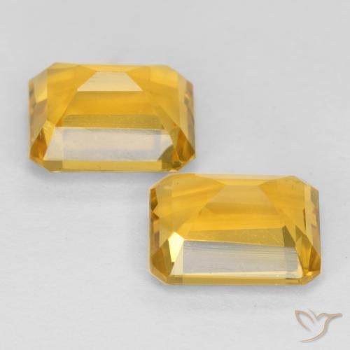 Gemme di Citrino Dorato medio-scuro naturale da 3.33 ct, Ottagonale / Taglio smeraldo, VS