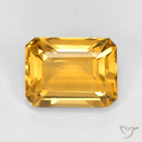 1.73ct Naturale Dorato medio Citrino, Taglio smeraldo, VS