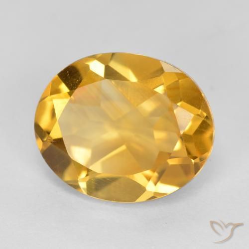 Citrino Dorato medio-scuro naturale da 3.18 ct, Ovale, VS