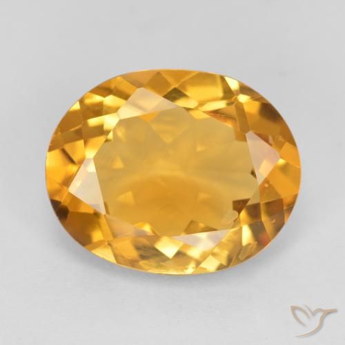 3.17ct Naturale Arancio Dorato Profondo Citrino, Ovale, VS