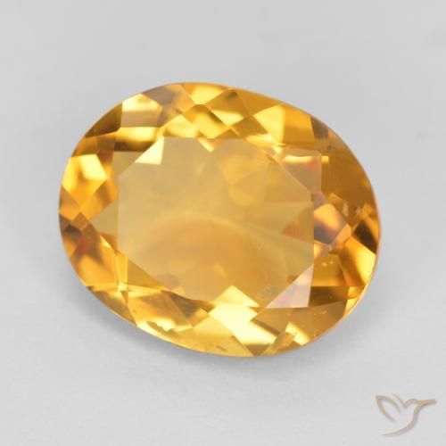 Citrino Arancio Dorato Profondo naturale da 3.17 ct, Ovale, VS