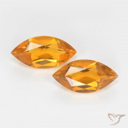 Gemme di Citrino Arancio intenso-OroG naturale da 0.95 ct, Taglio marquise, VS
