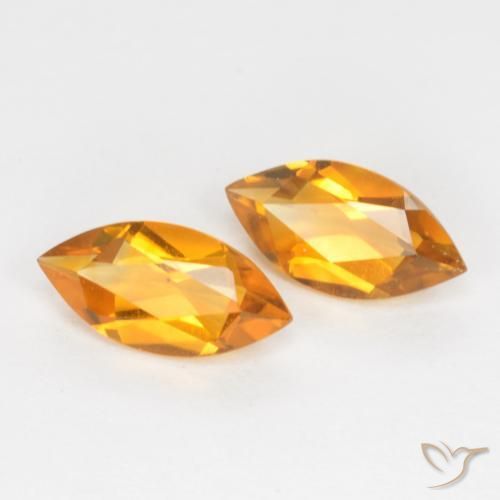 Gemme di Citrino Arancio intenso-OroG naturale da 0.95 ct, Taglio marquise, VS