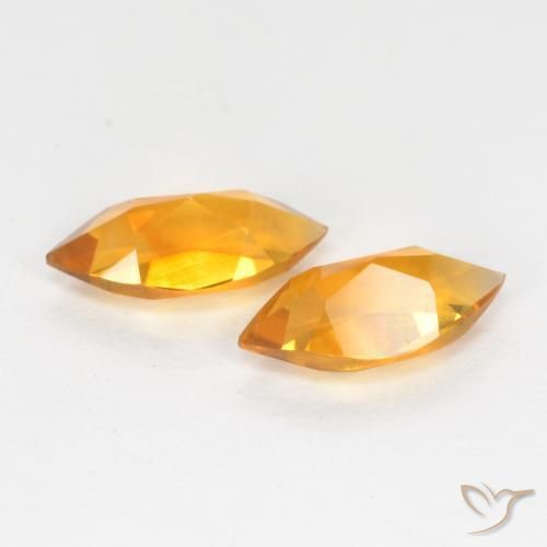 Gemme di Citrino Arancio intenso-OroG naturale da 0.95 ct, Taglio marquise, VS