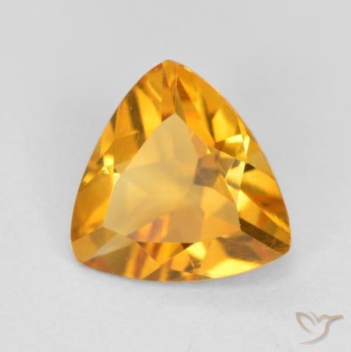 Citrino Arancio intenso-OroG naturale da 0.87 ct, Taglio trillion, VS