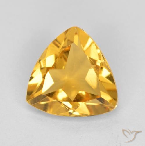 0.95ct Naturale Dorato medio Citrino, Taglio trillion, VS