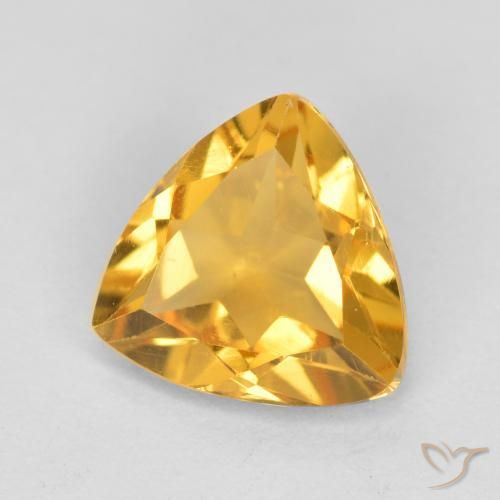 Citrino Dorato medio naturale da 0.95 ct, Taglio trillion, VS
