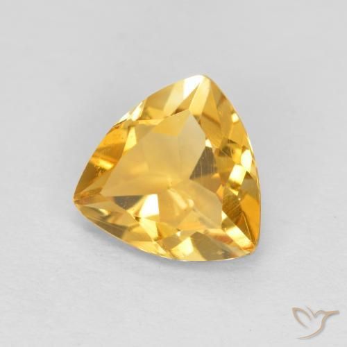 Citrino Arancio Dorato Profondo naturale da 0.89 ct, Taglio trillion, VS