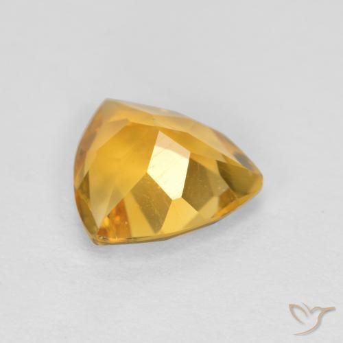 Citrino Arancio Dorato Profondo naturale da 0.89 ct, Taglio trillion, VS