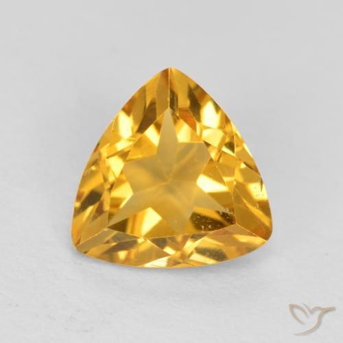 0.95ct Naturale Dorato medio-scuro Citrino, Taglio trillion, VS