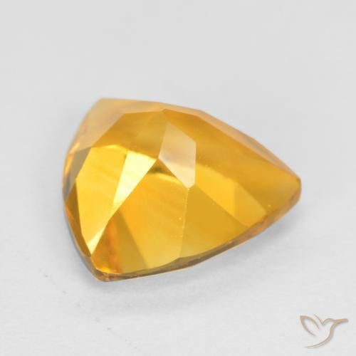 Citrino Arancio dorato naturale da 0.98 ct, Taglio trillion, VS