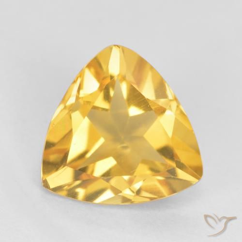 0.90ct Naturale Oro brillante Citrino, Taglio trillion, VS