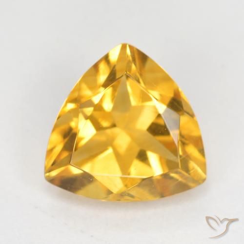 0.93ct Naturale Oro brillante Citrino, Taglio trillion, VS