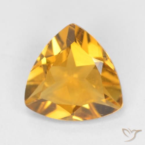 0.92ct Naturale Arancio Dorato Profondo Citrino, Taglio trillion, VS