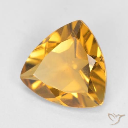 Citrino Arancio Dorato Profondo naturale da 0.92 ct, Taglio trillion, VS