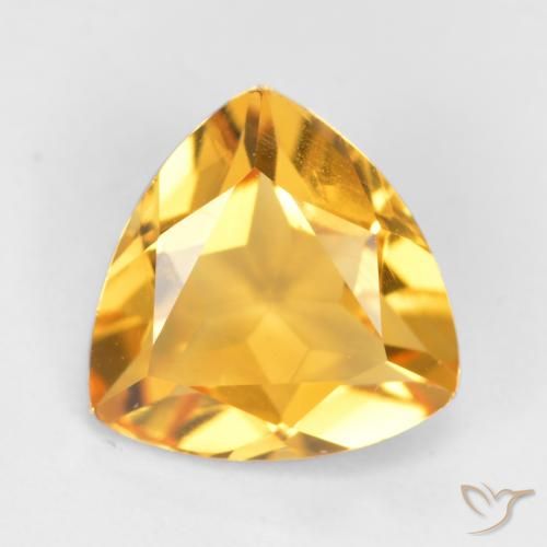 1.01ct Naturale Oro brillante Citrino, Taglio trillion, VS
