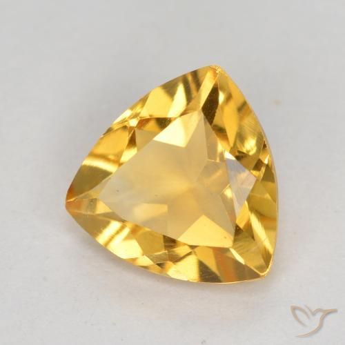 Citrino Oro medio naturale da 0.94 ct, Taglio trillion, VVS-VS