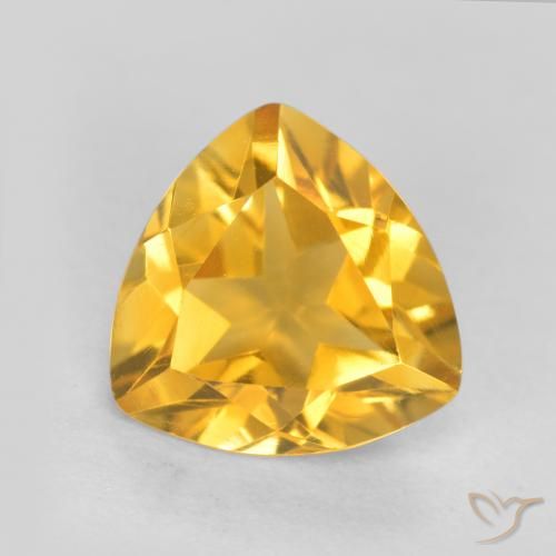 0.92ct Naturale Arancio dorato Citrino, Taglio trillion, VVS-VS