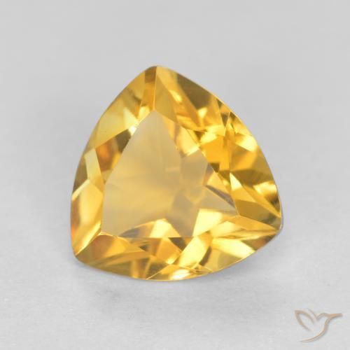 Citrino Arancio dorato naturale da 0.92 ct, Taglio trillion, VVS-VS