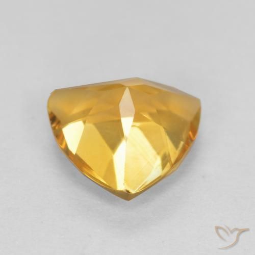 Citrino Arancio dorato naturale da 0.92 ct, Taglio trillion, VVS-VS