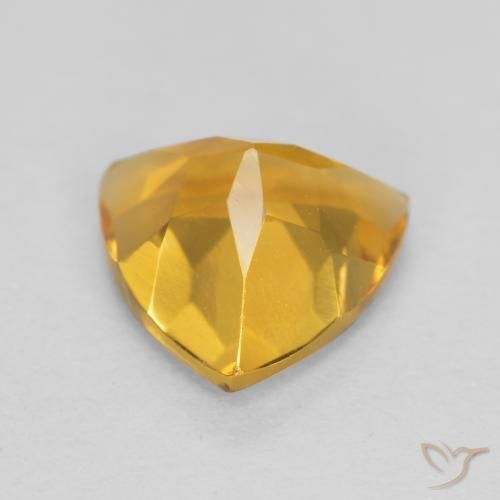 Citrino Arancio Dorato Profondo naturale da 0.97 ct, Taglio trillion, VVS-VS
