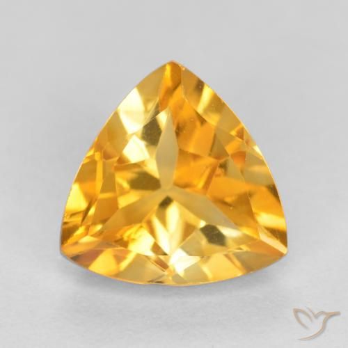 1.08ct Naturale Arancio Dorato Profondo Citrino, Taglio trillion, VVS-VS