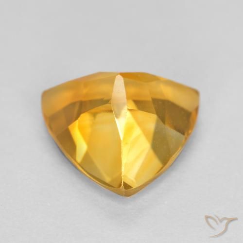 Citrino Arancio Dorato Profondo naturale da 1.08 ct, Taglio trillion, VVS-VS