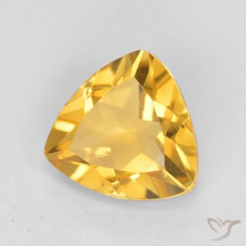 Citrino Oro brillante naturale da 0.96 ct, Taglio trillion, VVS-VS