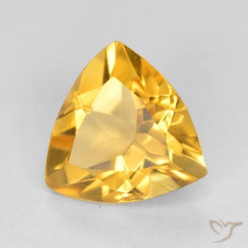 Citrino Oro medio naturale da 0.97 ct, Taglio trillion, VVS-VS