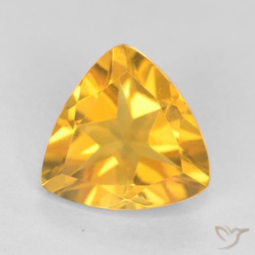 1.02ct Naturale Oro brillante Citrino, Taglio trillion, VVS-VS
