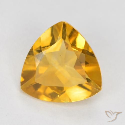 0.92ct Naturale Arancio-Oro Citrino, Taglio trillion, VVS-VS