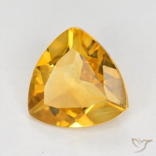 Citrino Arancio-Oro naturale da 0.92 ct, Taglio trillion, VVS-VS