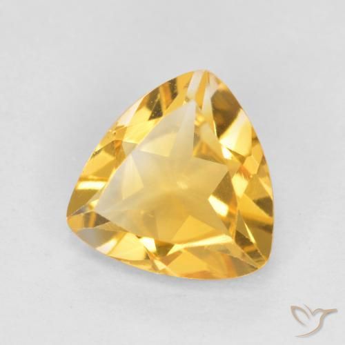 Citrino Dorato medio-scuro naturale da 0.86 ct, Taglio trillion, VVS-VS
