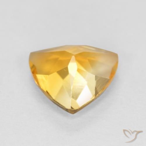 Citrino Dorato medio-scuro naturale da 0.86 ct, Taglio trillion, VVS-VS