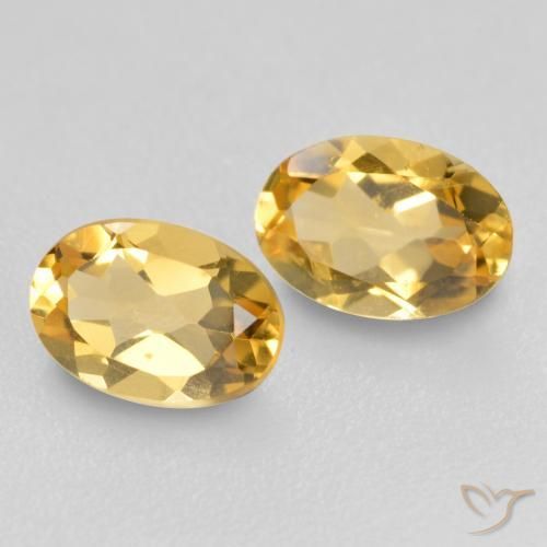 Gemme di Citrino Dorato medio-chiaro naturale da 0.80 ct, Ovale, VS
