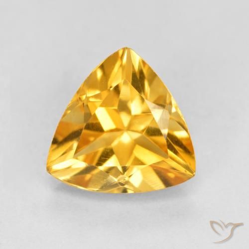 1.10ct Naturale Arancio medio-chiaro-oroG Citrino, Taglio trillion, VVS-VS